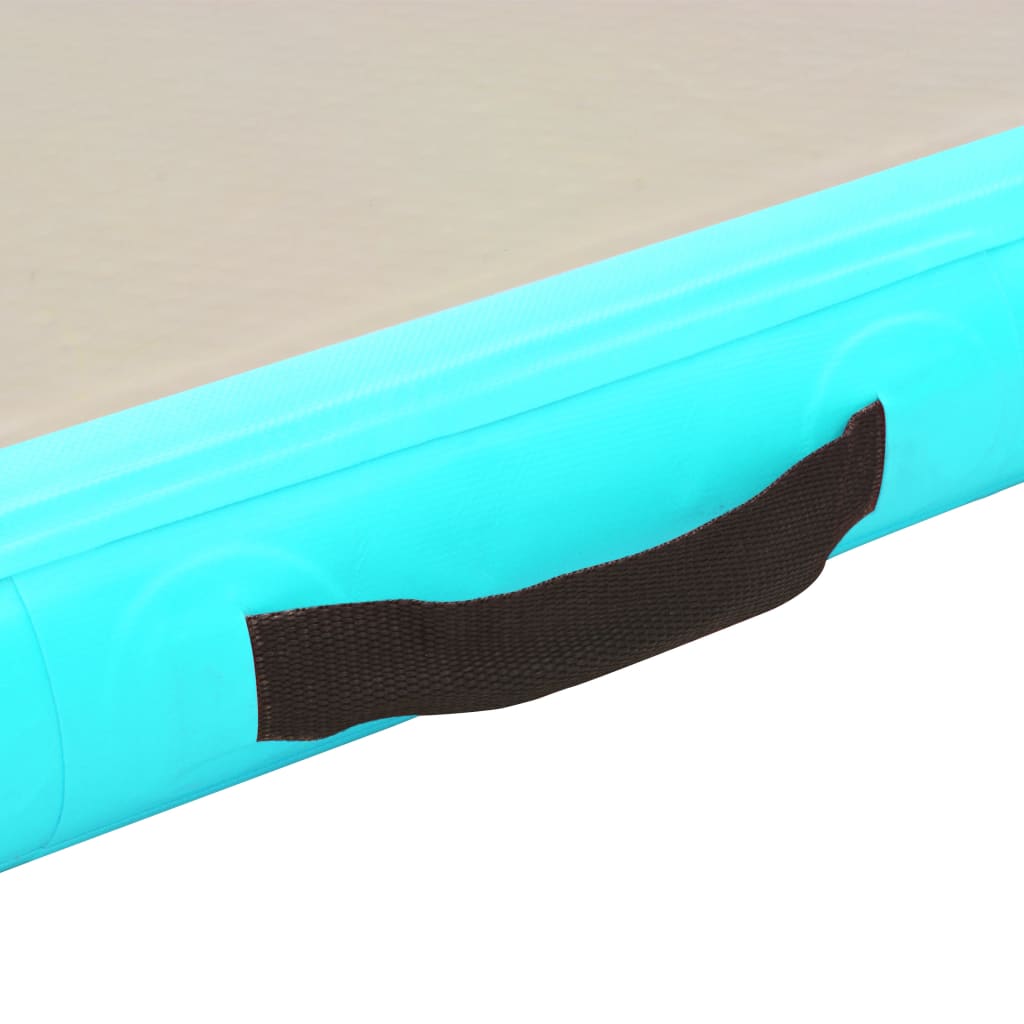 Berkfield Inflatable Gymnastics Mat with Pump 800x100x10 cm PVC Green