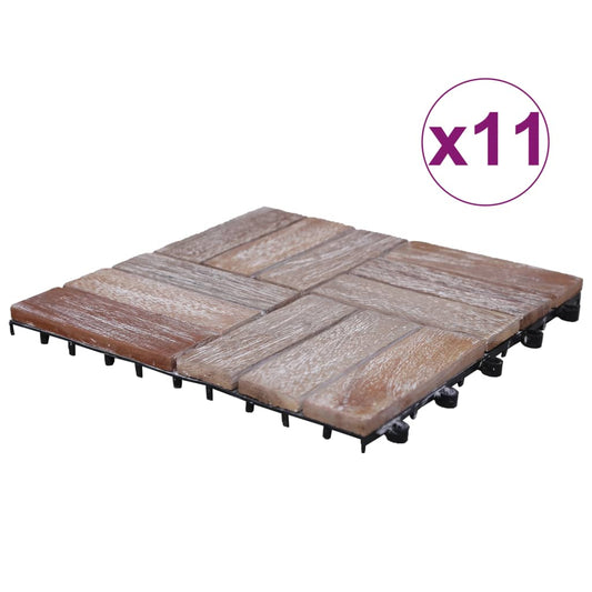 Berkfield Decking Tiles 11 pcs 30x30 cm Solid Reclaimed Wood
