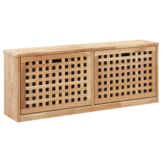 Berkfield Shoe Storage Bench 94x20x38 cm Solid Walnut Wood
