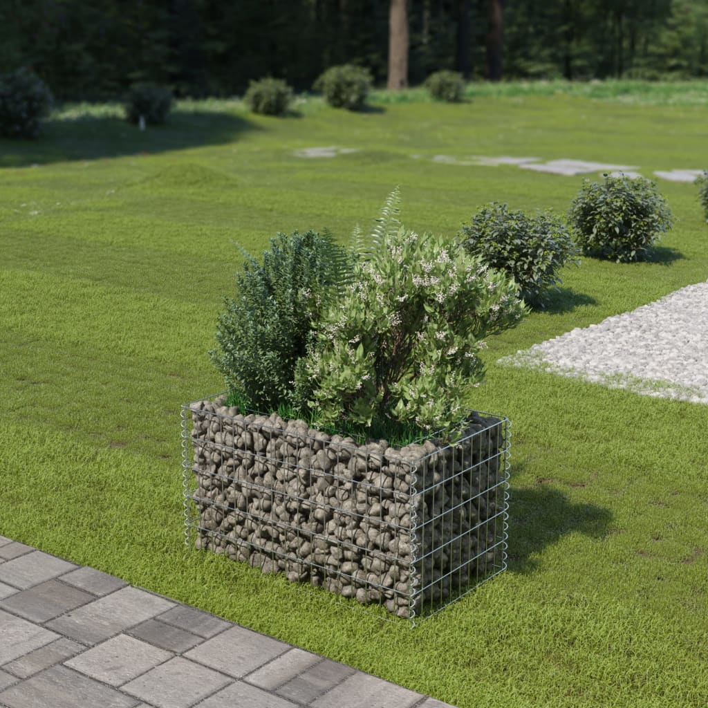 Berkfield Gabion Raised Bed Galvanised Steel 90x50x50 cm