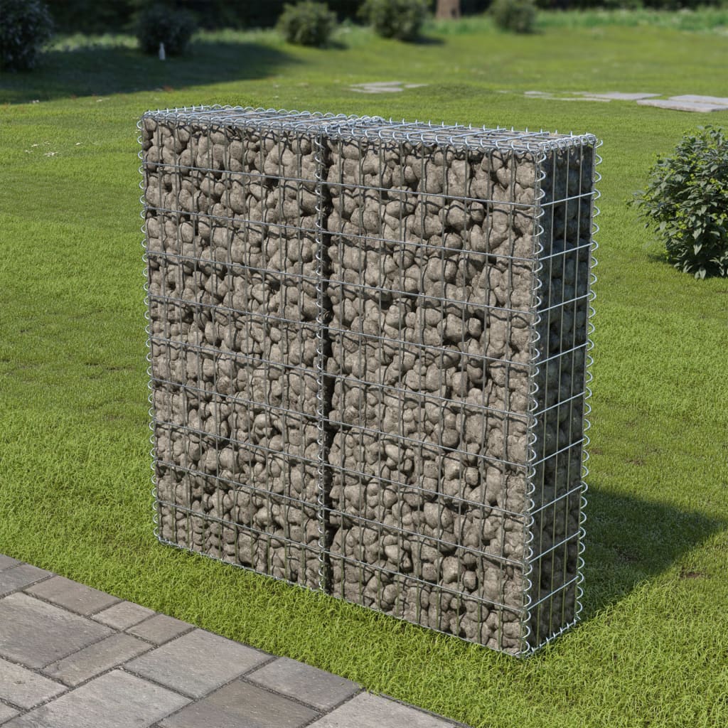 Berkfield Gabion Wall with Covers Galvanised Steel 100x20x100 cm