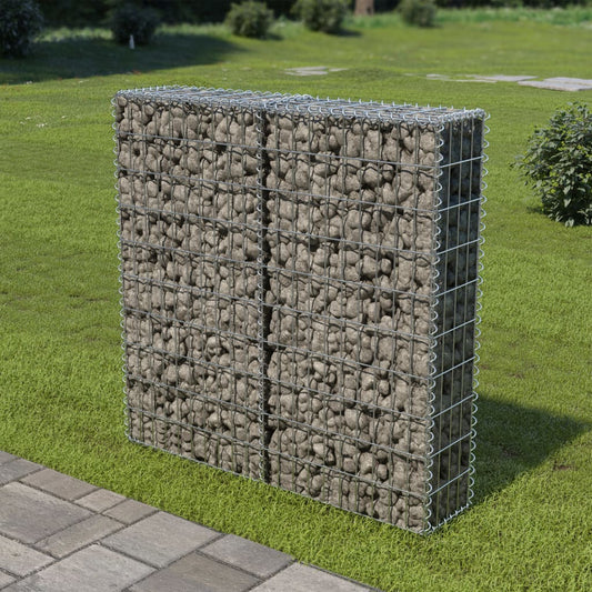 Berkfield Gabion Wall with Covers Galvanised Steel 100x20x100 cm