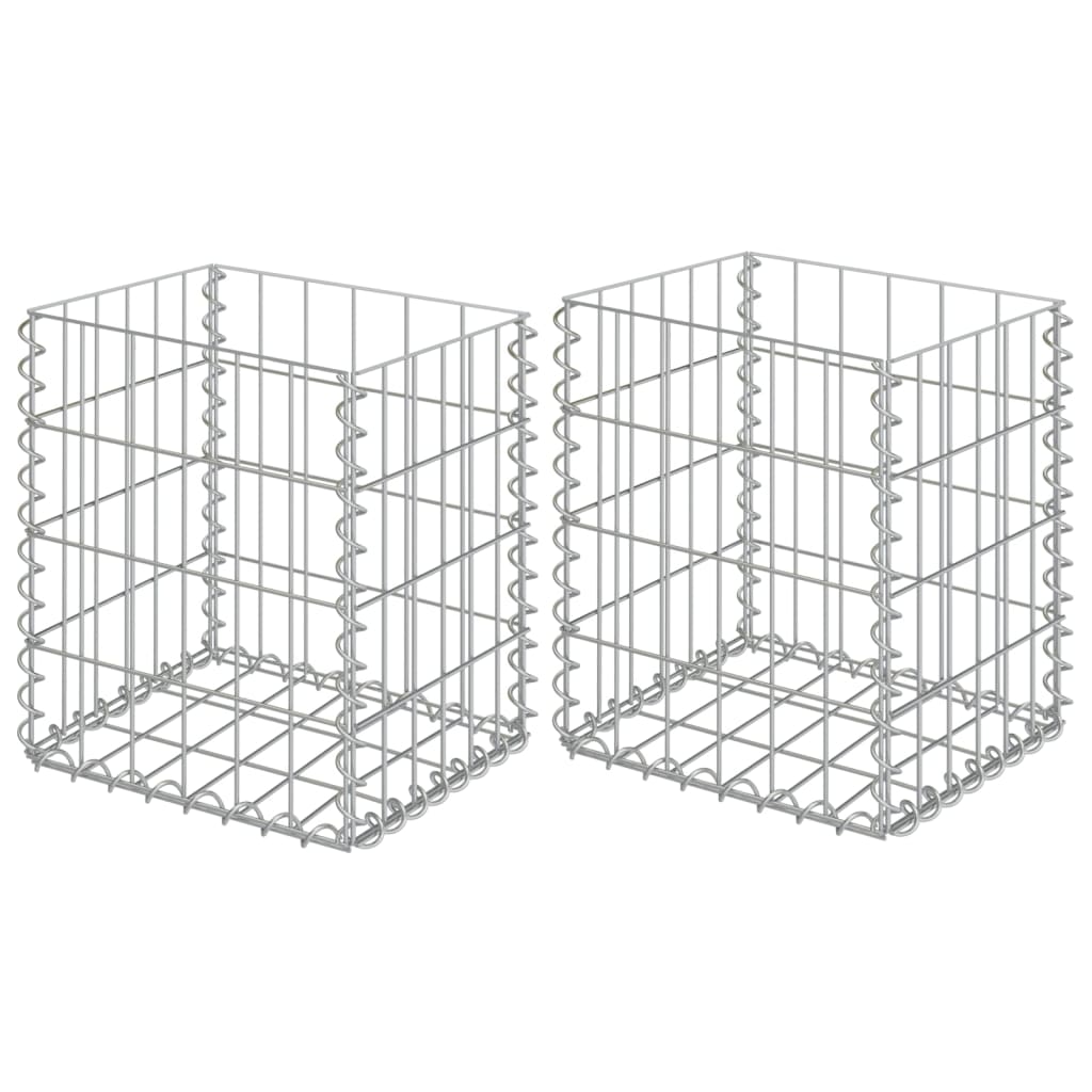Berkfield Gabion Baskets 2 pcs Galvanised Steel 30x30x40 cm