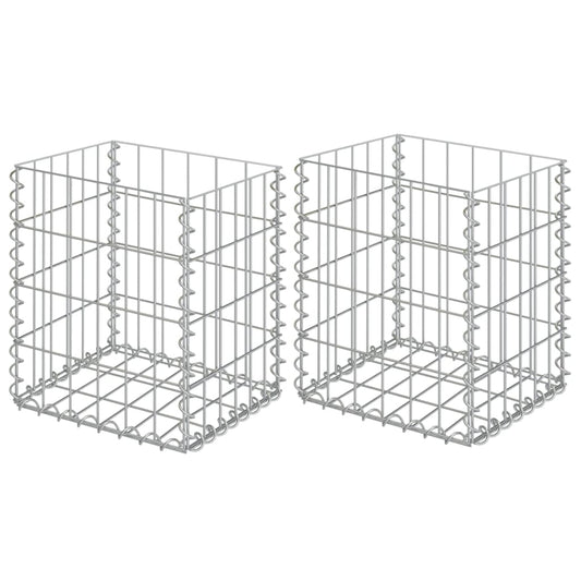 Berkfield Gabion Baskets 2 pcs Galvanised Steel 30x30x40 cm
