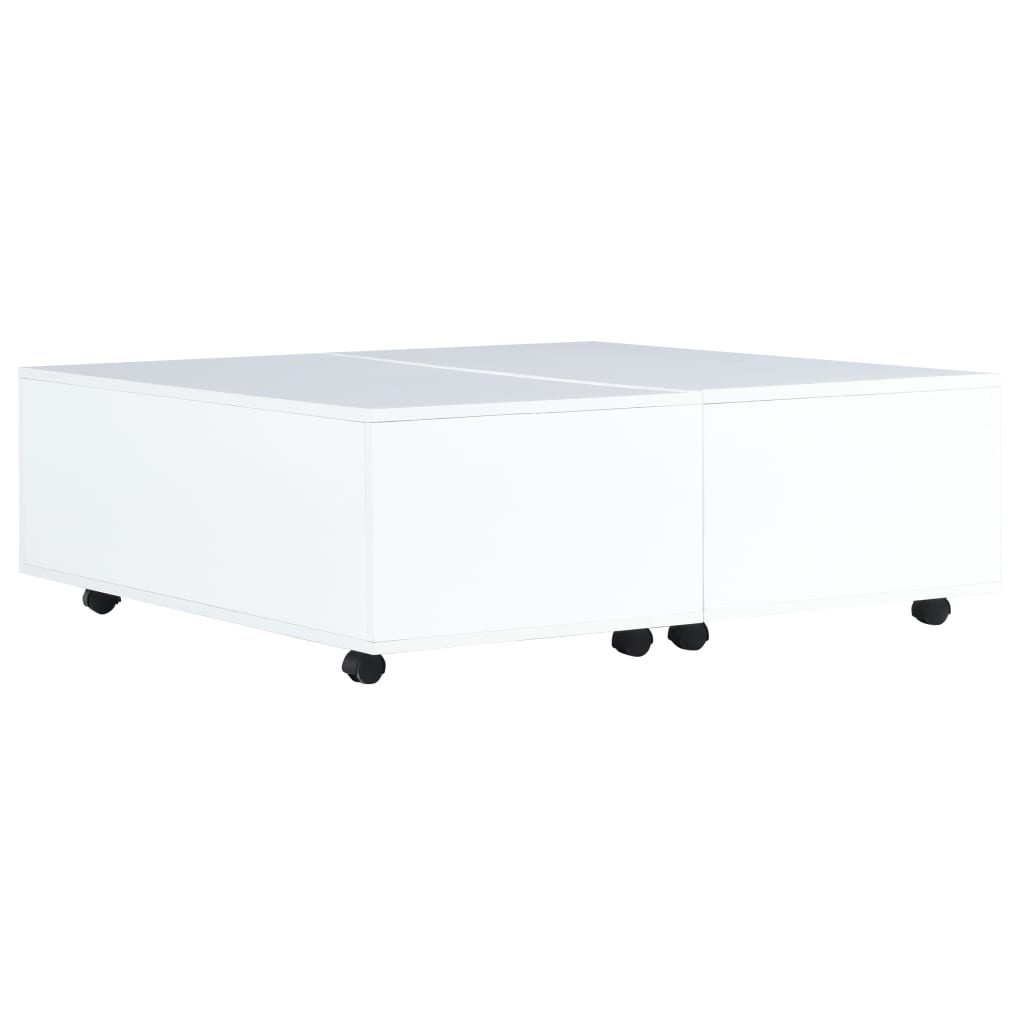 Berkfield Coffee Table High Gloss White 100x100x35 cm