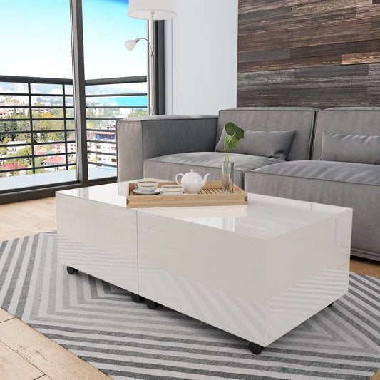 Berkfield Coffee Table High Gloss White 120x60x35 cm
