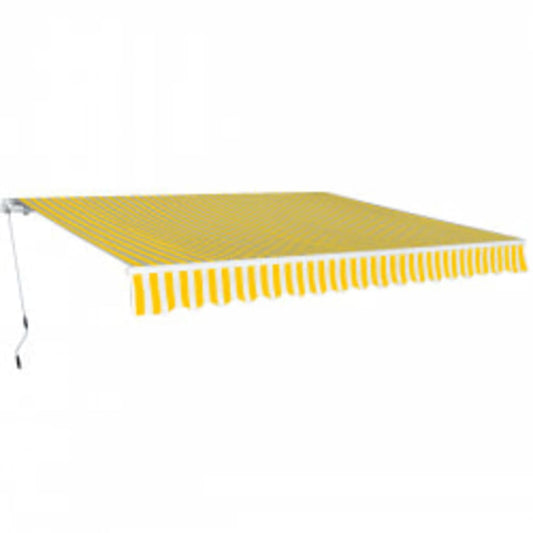 Berkfield Folding Awning Manual Operated 600 cm Yellow/White