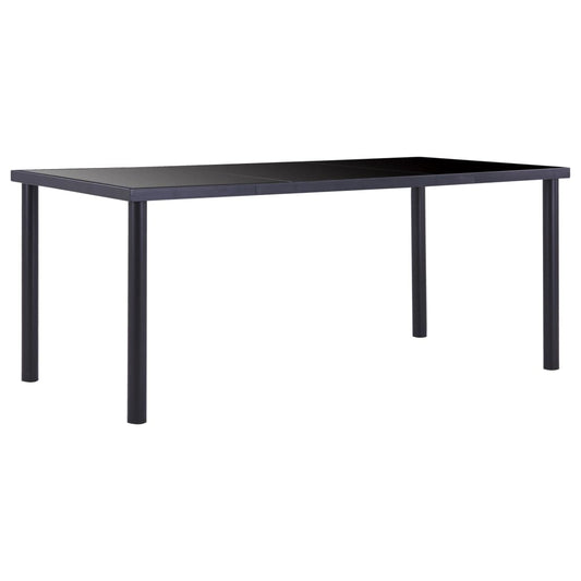 Berkfield Dining Table Black 180x90x75 cm Tempered Glass