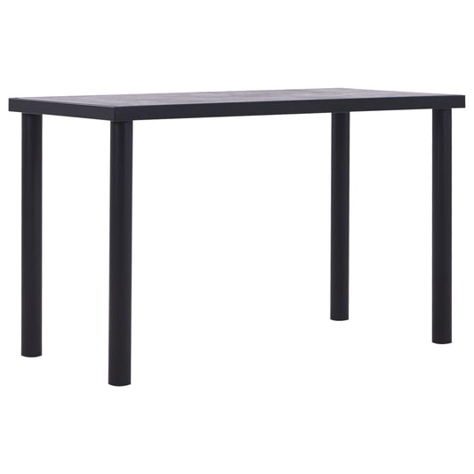 Berkfield Dining Table Black and Concrete Grey 120x60x75 cm MDF