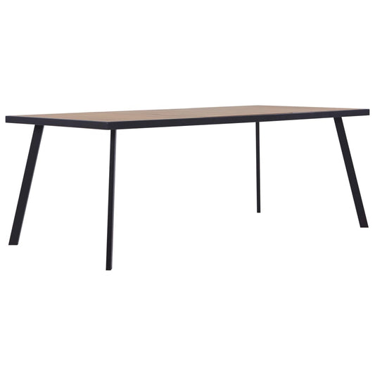 Berkfield Dining Table Light Wood and Black 180x90x75 cm MDF
