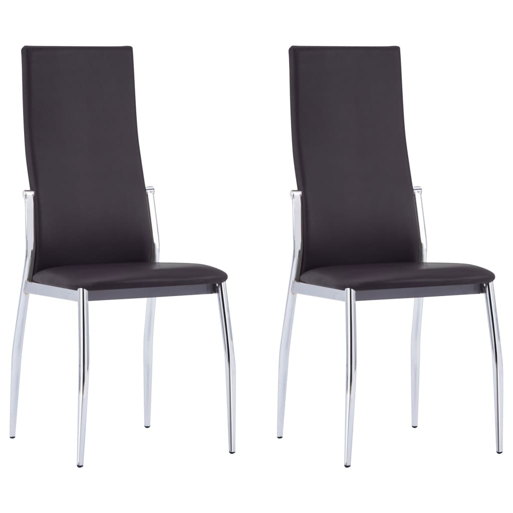 Berkfield Dining Chairs 2 pcs Brown Faux Leather