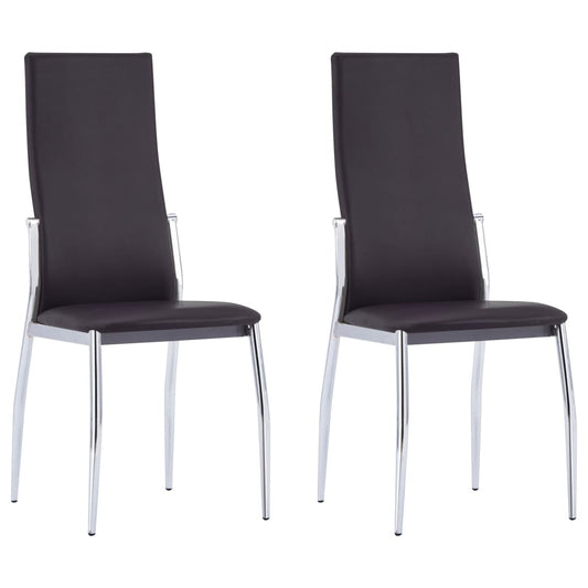 Berkfield Dining Chairs 2 pcs Brown Faux Leather