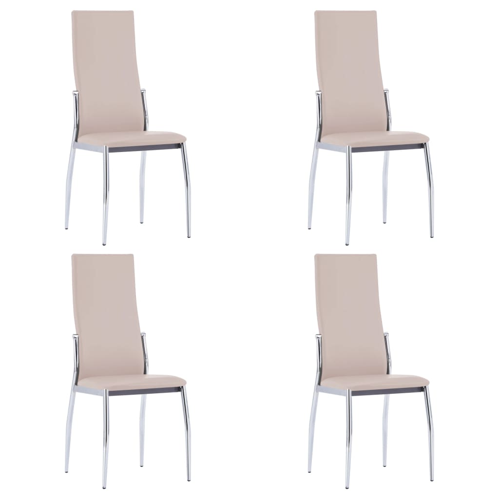 Berkfield Dining Chairs 4 pcs Cappuccino Faux Leather