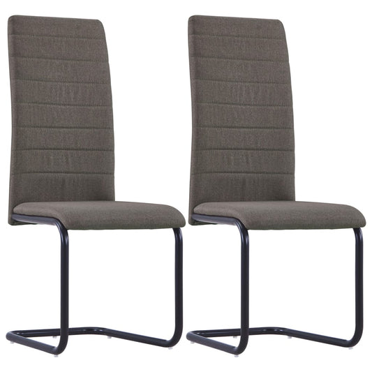 Berkfield Cantilever Dining Chairs 2 pcs Taupe Fabric