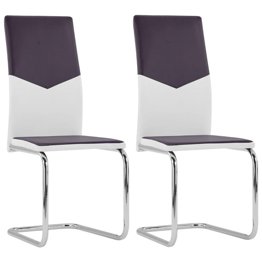 Berkfield Cantilever Dining Chairs 2 pcs Brown Faux Leather