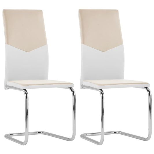 Berkfield Cantilever Dining Chairs 2 pcs Cappuccino Faux Leather