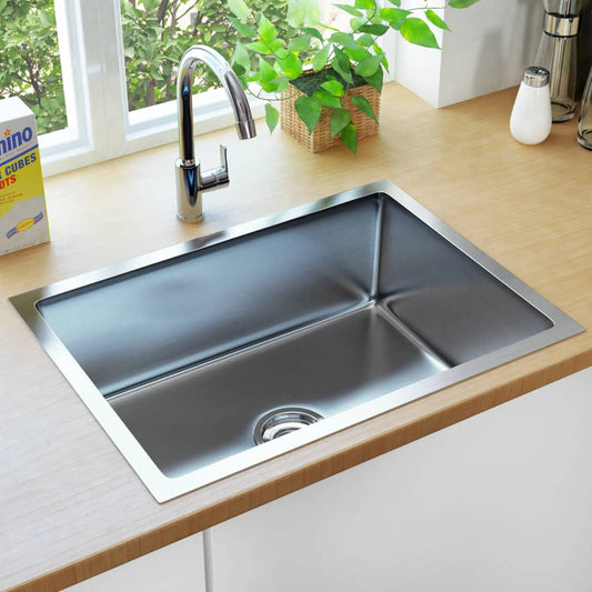 Berkfield Handmade Kitchen Sink Stainless Steel