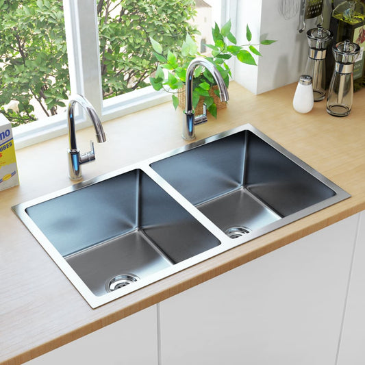 Berkfield Handmade Kitchen Sink Stainless Steel