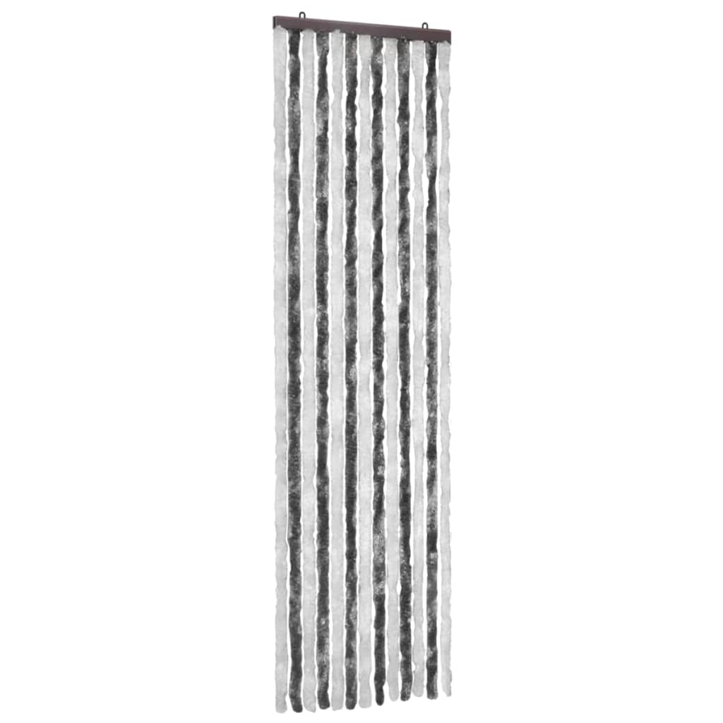 Berkfield Insect Curtain Grey and White 56x185 cm Chenille