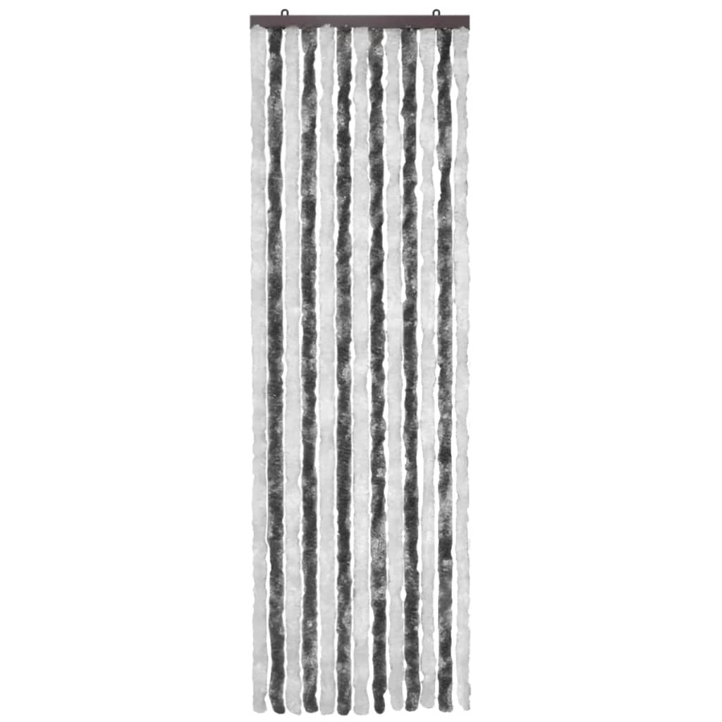 Berkfield Insect Curtain Grey and White 56x185 cm Chenille