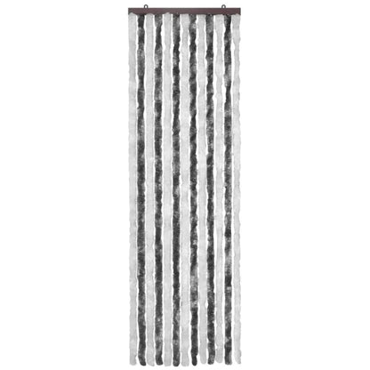 Berkfield Insect Curtain Grey and White 56x185 cm Chenille