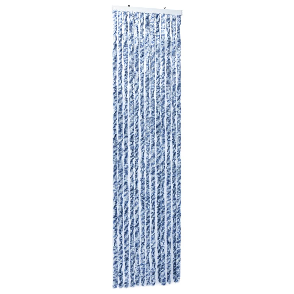 Berkfield Insect Curtain Blue, White and Silver 56x185 cm Chenille