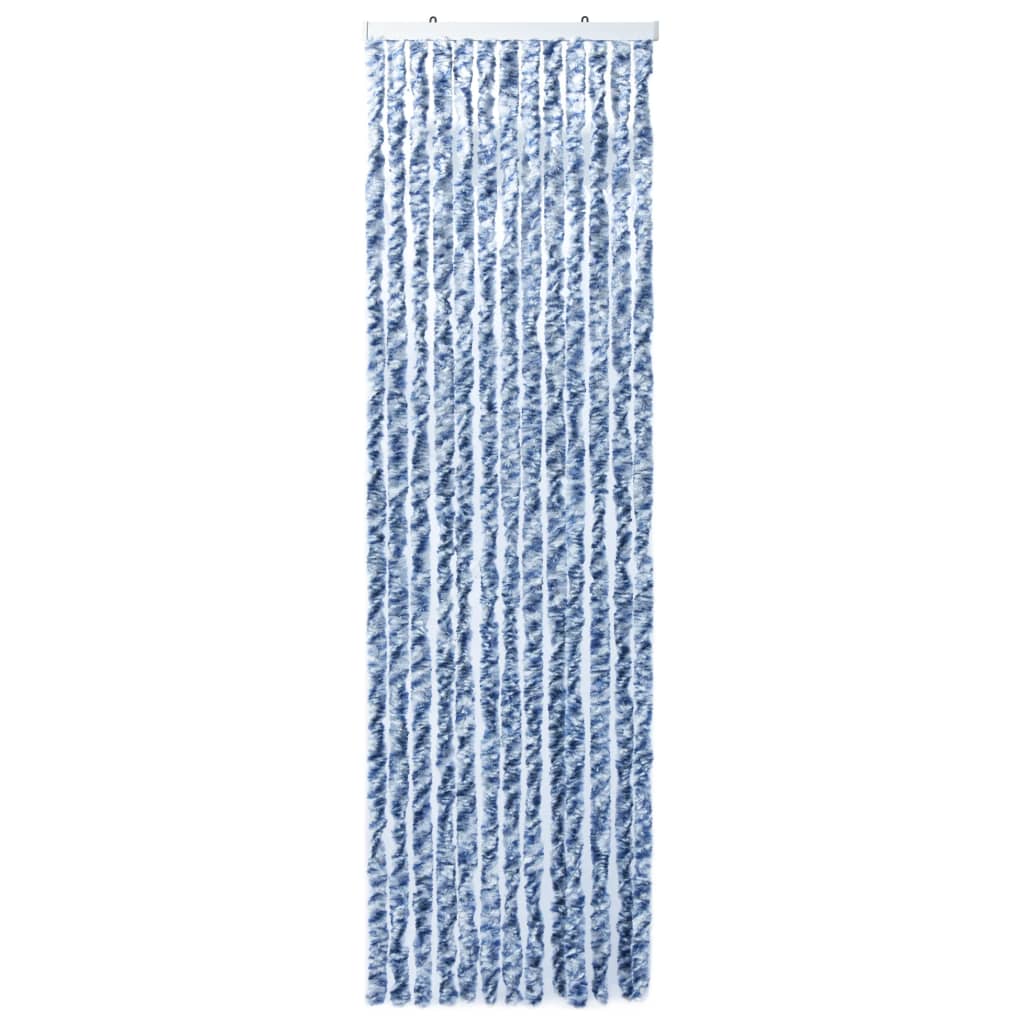 Berkfield Insect Curtain Blue, White and Silver 56x185 cm Chenille