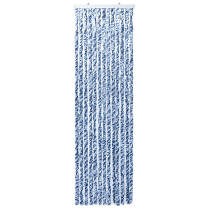 Berkfield Insect Curtain Blue, White and Silver 56x185 cm Chenille