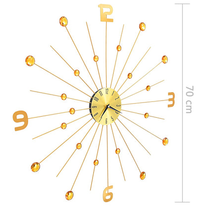 Berkfield Wall Clock Metal 70 cm Golden