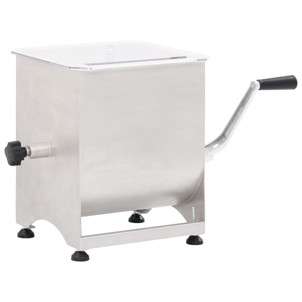 Berkfield Meat Mixer with Gear Box Silver Stainless Steel