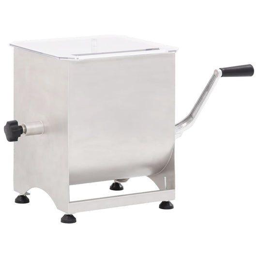 Berkfield Meat Mixer with Gear Box Silver Stainless Steel