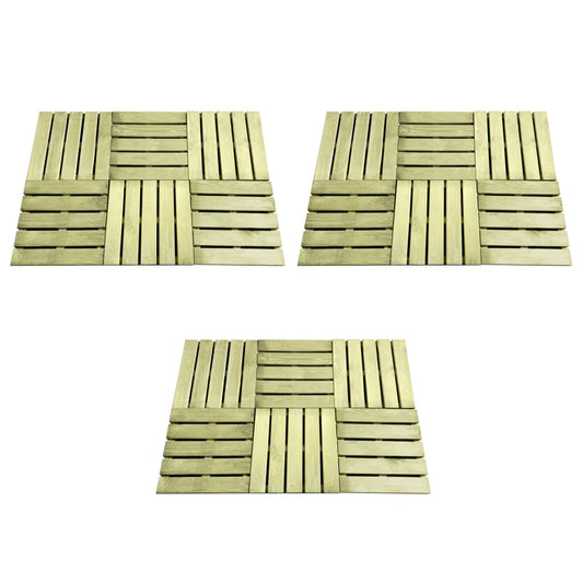 Berkfield 18 pcs Decking Tiles 50x50 cm Wood Green