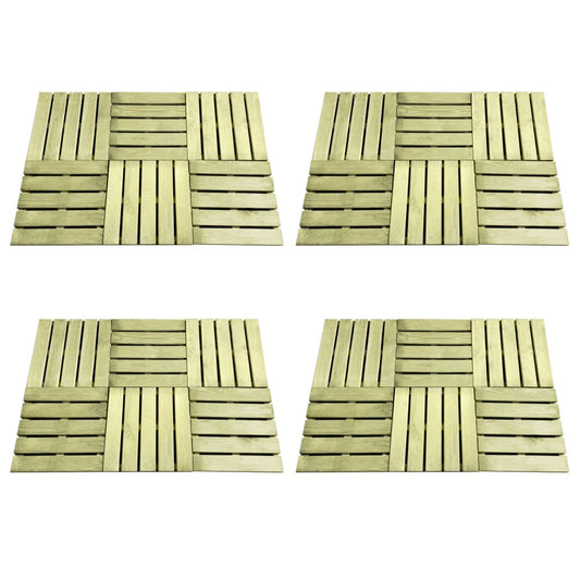 Berkfield 24 pcs Decking Tiles 50x50 cm Wood Green
