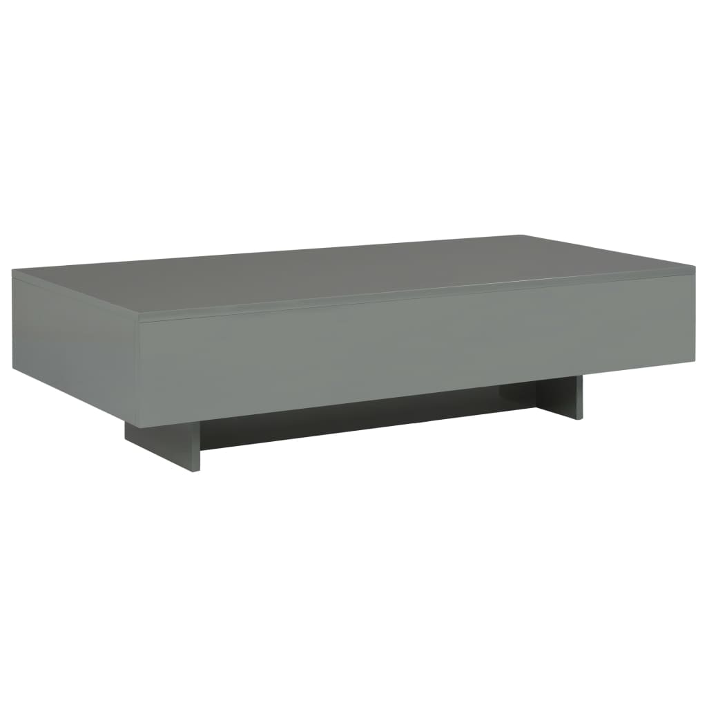 Berkfield Coffee Table High Gloss Grey 115x55x31 cm MDF