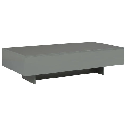 Berkfield Coffee Table High Gloss Grey 115x55x31 cm MDF