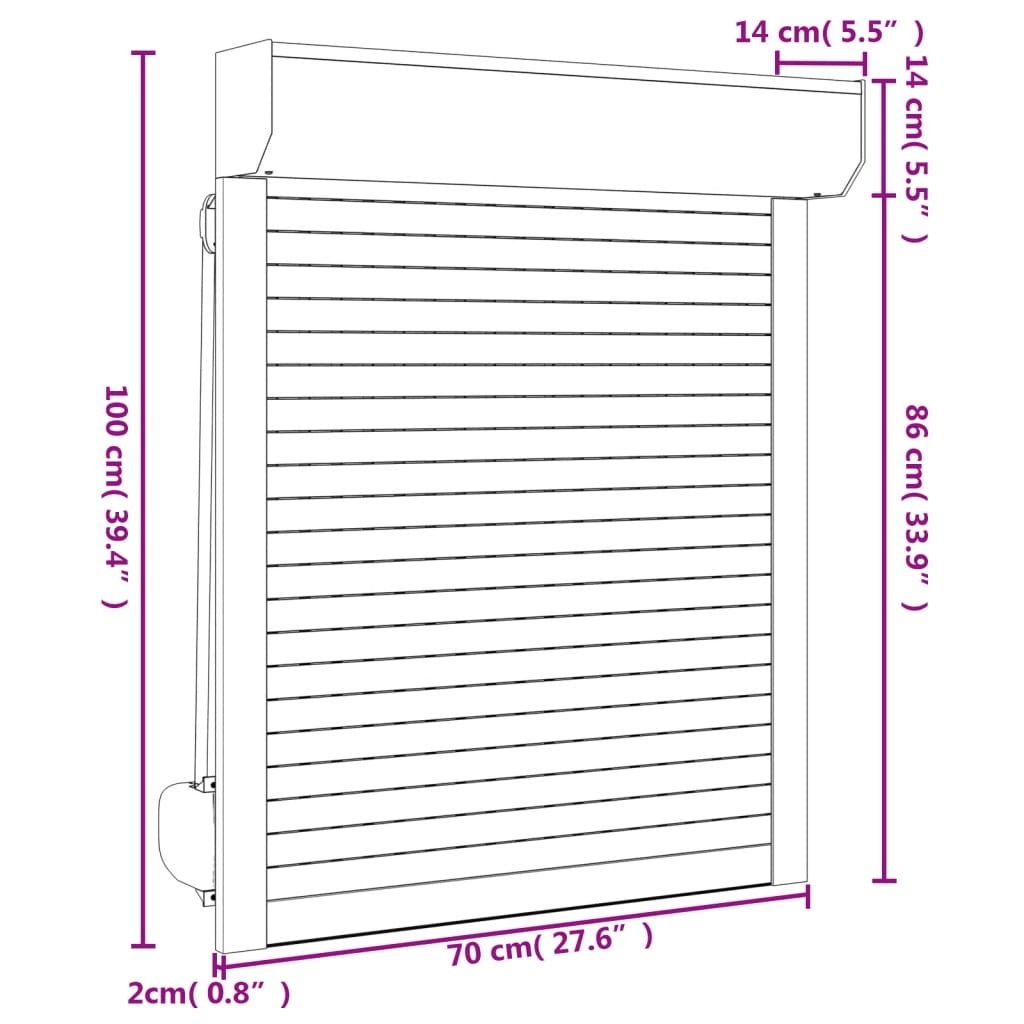 Berkfield Roller Shutter Aluminium 70x100 cm White