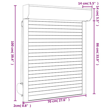 Berkfield Roller Shutter Aluminium 70x100 cm White