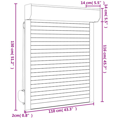 Berkfield Roller Shutter Aluminium 110x130 cm White