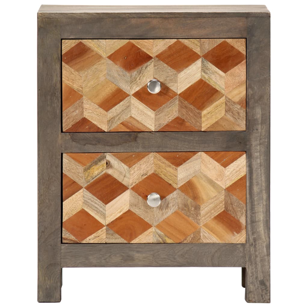 Berkfield Bedside Cabinet Grey 40x30x50 cm Solid Mango Wood