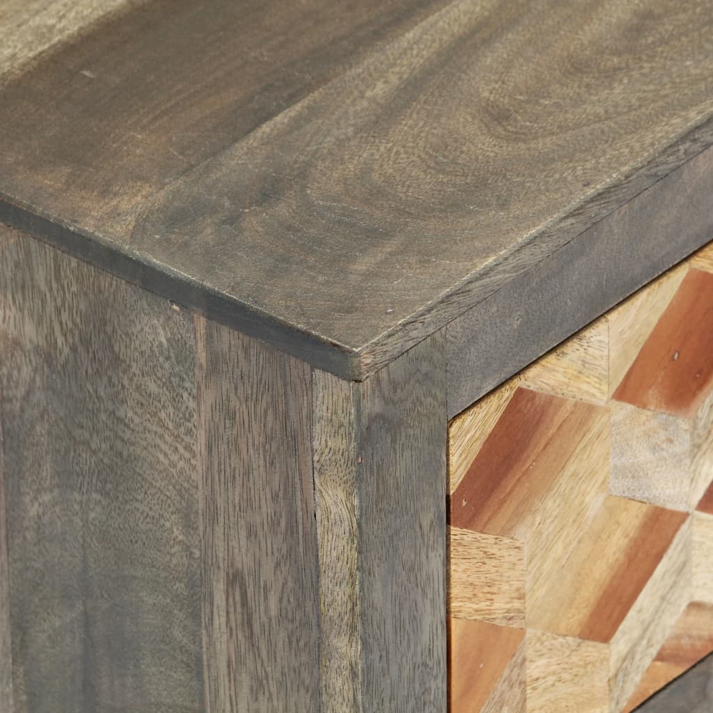 Berkfield Bedside Cabinet Grey 40x30x50 cm Solid Mango Wood