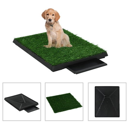 Berkfield Pet Toilets 2 pcs with Tray & Faux Turf Green 63x50x7 cm WC