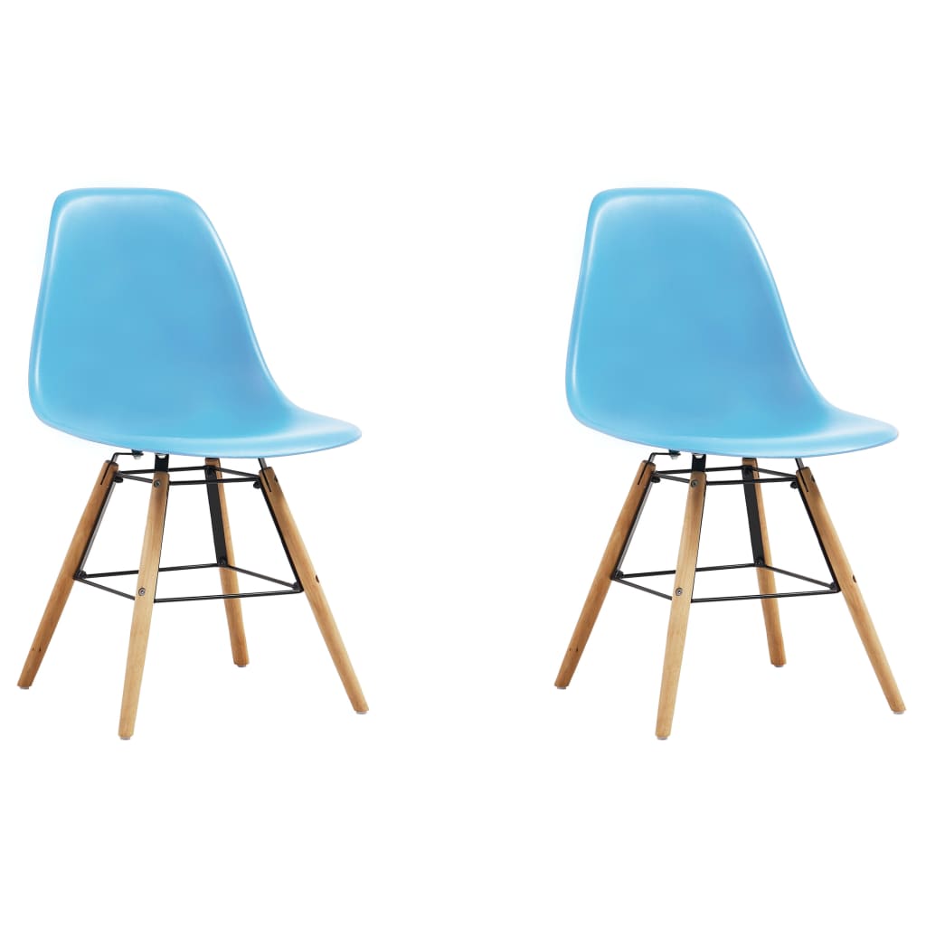 Berkfield Dining Chairs 2 pcs Blue Plastic