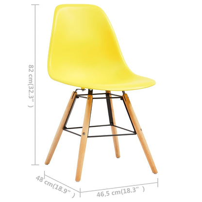 Berkfield Dining Chairs 2 pcs Yellow Plastic