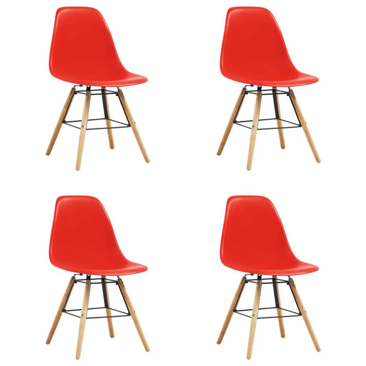 Berkfield Dining Chairs 4 pcs Red Plastic