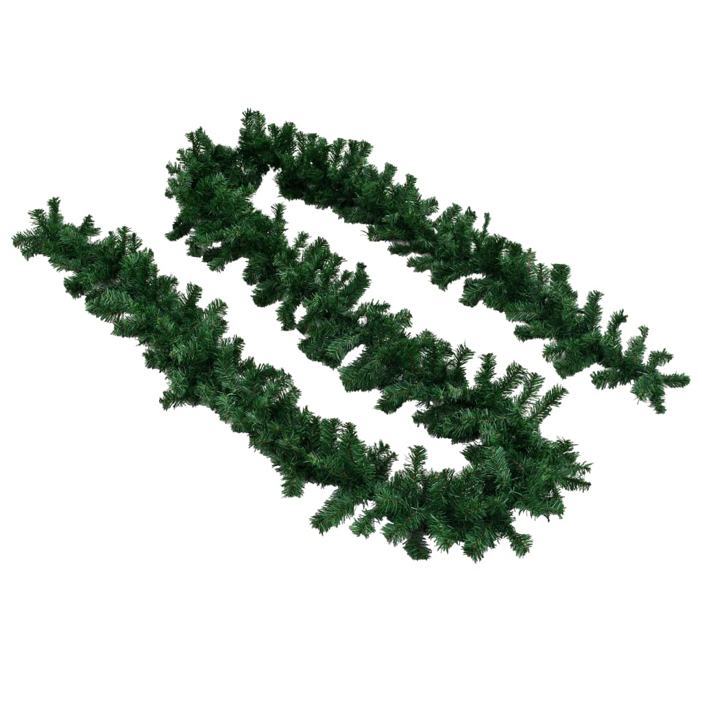Berkfield Christmas Garlands 4 pcs Green 270 cm PVC