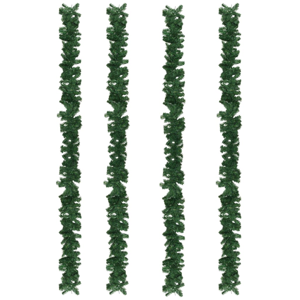 Berkfield Christmas Garlands 4 pcs Green 270 cm PVC