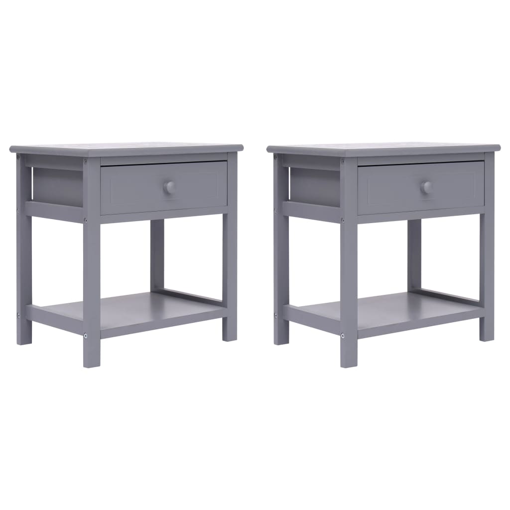 Berkfield Nightstands 2 pcs Grey 40x29x42 cm Paulownia Wood