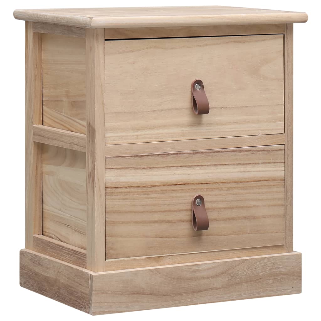Berkfield Nightstand 38x28x45 cm Paulownia Wood
