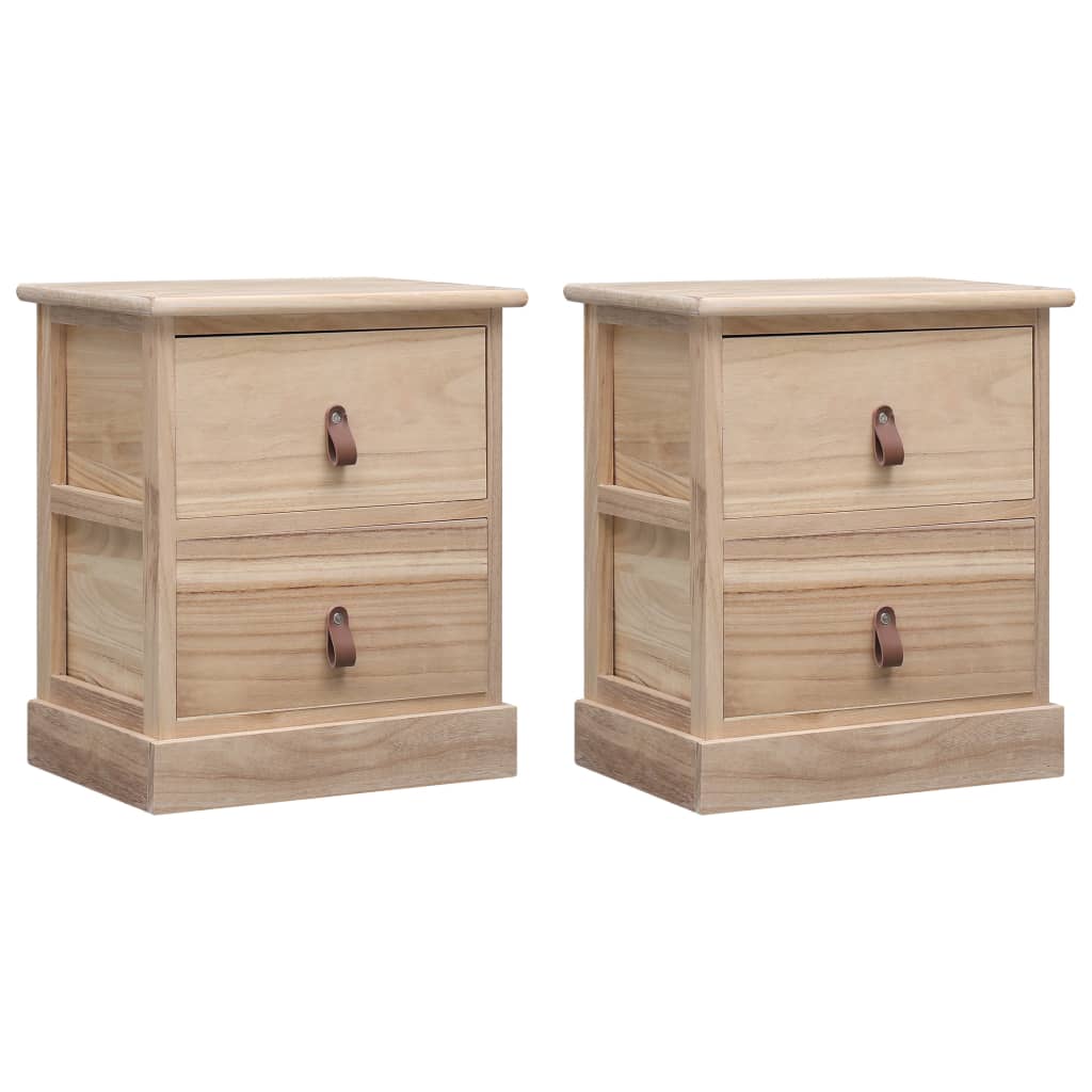 Berkfield Nightstands 2 pcs 38x28x45 cm Paulownia Wood