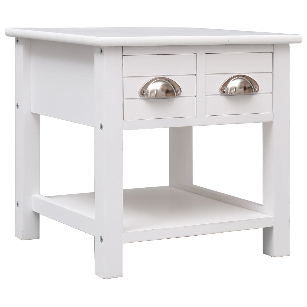 Berkfield Side Table White 40x40x40 cm Paulownia Wood
